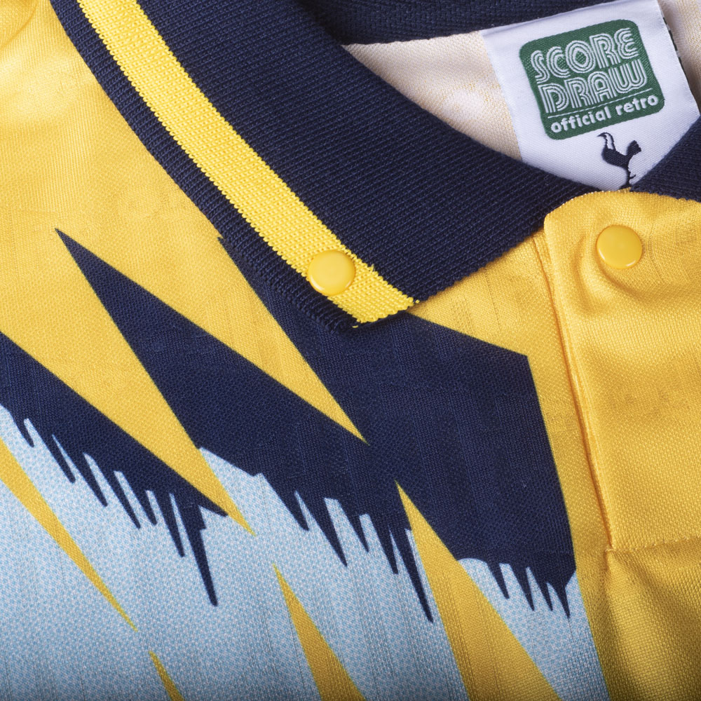 Score Draw Tottenham Away Sheringham 10 Retro Jersey 1994 (Retro Flock  Printing)