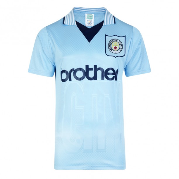 Manchester City 1996 No7 Kinkladze Football Shirt  front
