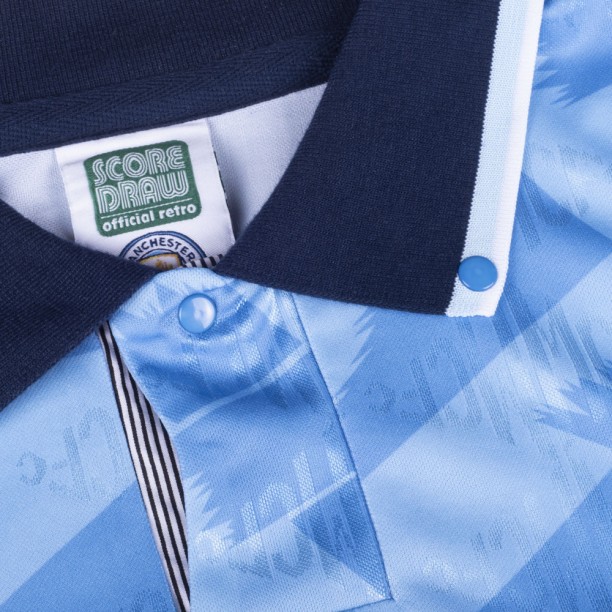Manchester City 1992 Retro Football Shirt collar