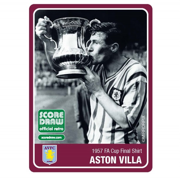 Aston Villa 1957 FA Cup Final Retro Football Shirt PANINI