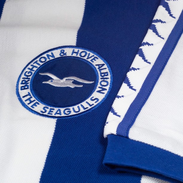Badge of Iconic Retro Brighton and hove albion shirt