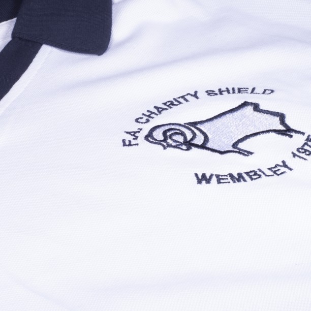 Derby County 1975 Charity Shield shirt badge and Collar