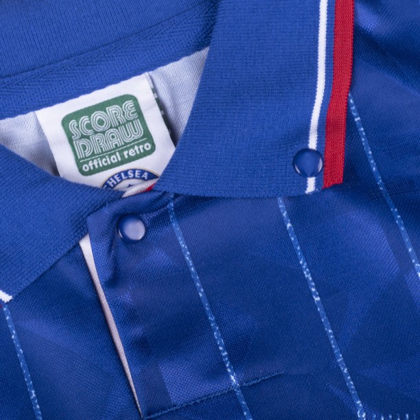 Chelsea 1990 Retro Football Shirt collar