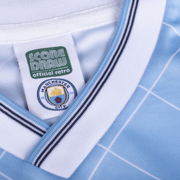 Manchester City 1988 Retro Football Shirt  collar