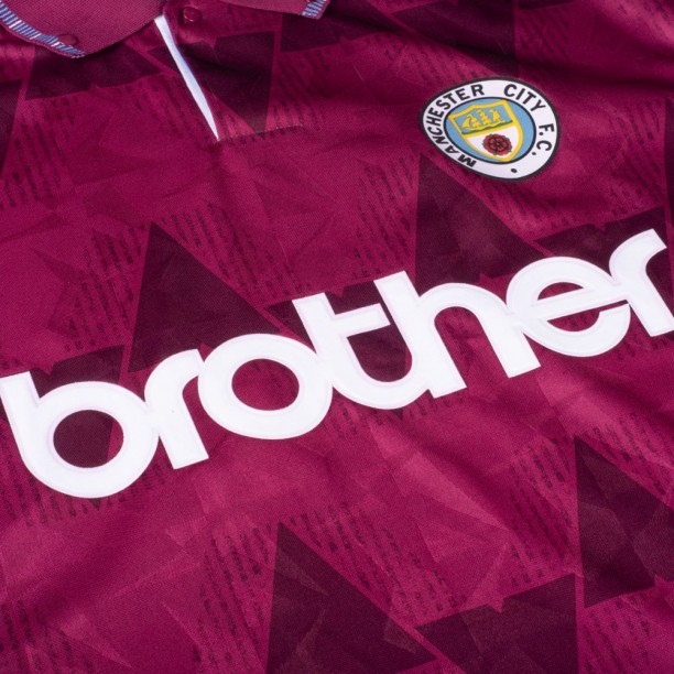  Manchester City 1989 Away Retro Football Shirt sponsor