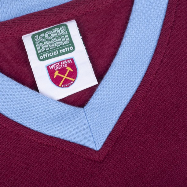 West Ham United 1958 No6 Retro Football Shirt collar