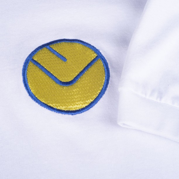 Leeds United 1974 No4 Admiral shirt badge sleeve