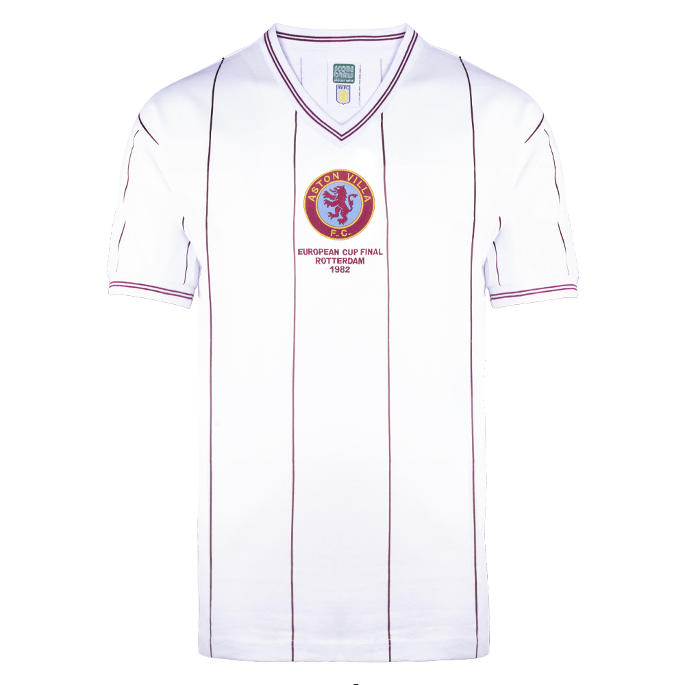 Number 9 & X2 Arm Logos Le Coq Style Aston Villa Withe European Cup Shirt 1982 
